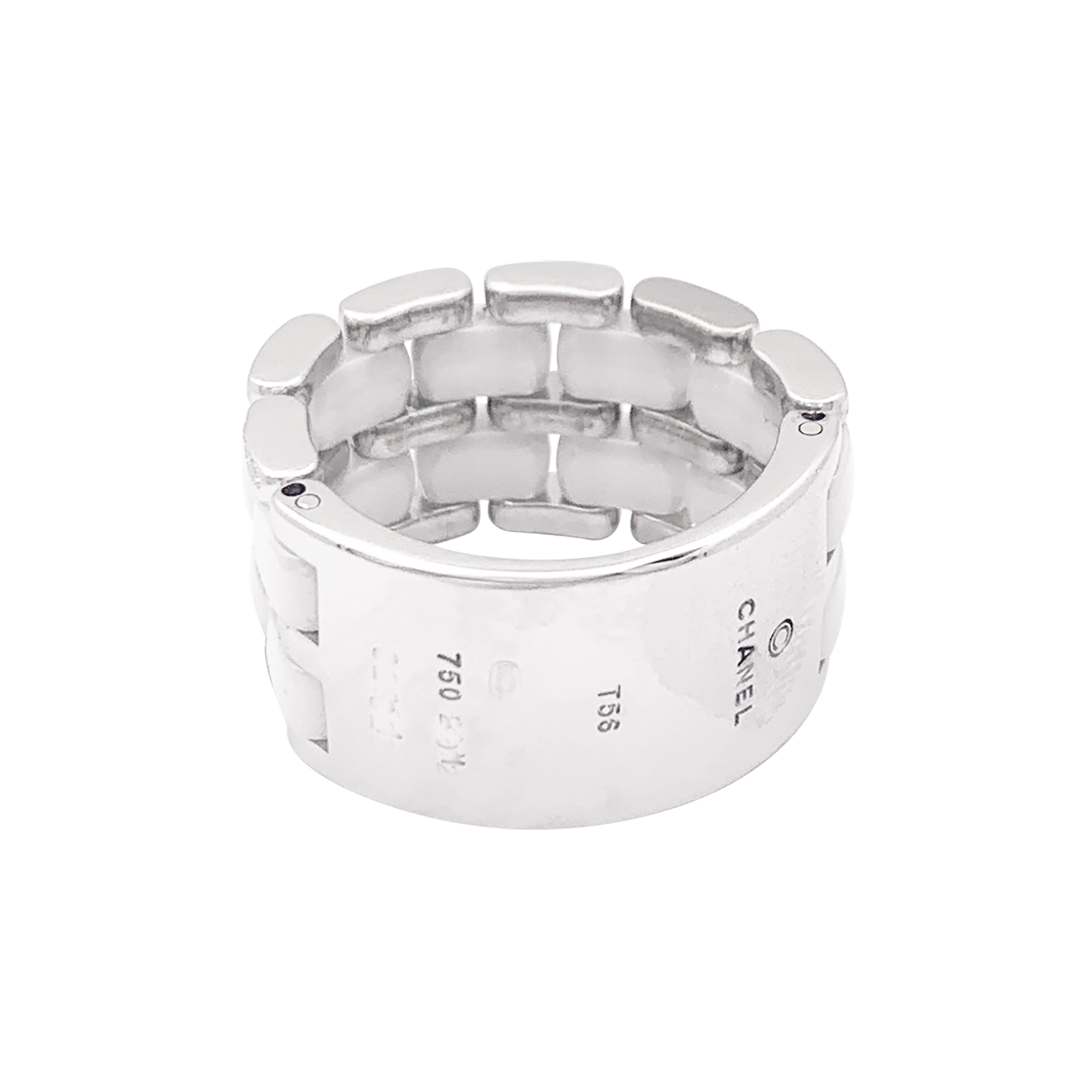Chanel ring, "Ultra", white gold, white ceramic and diamonds.