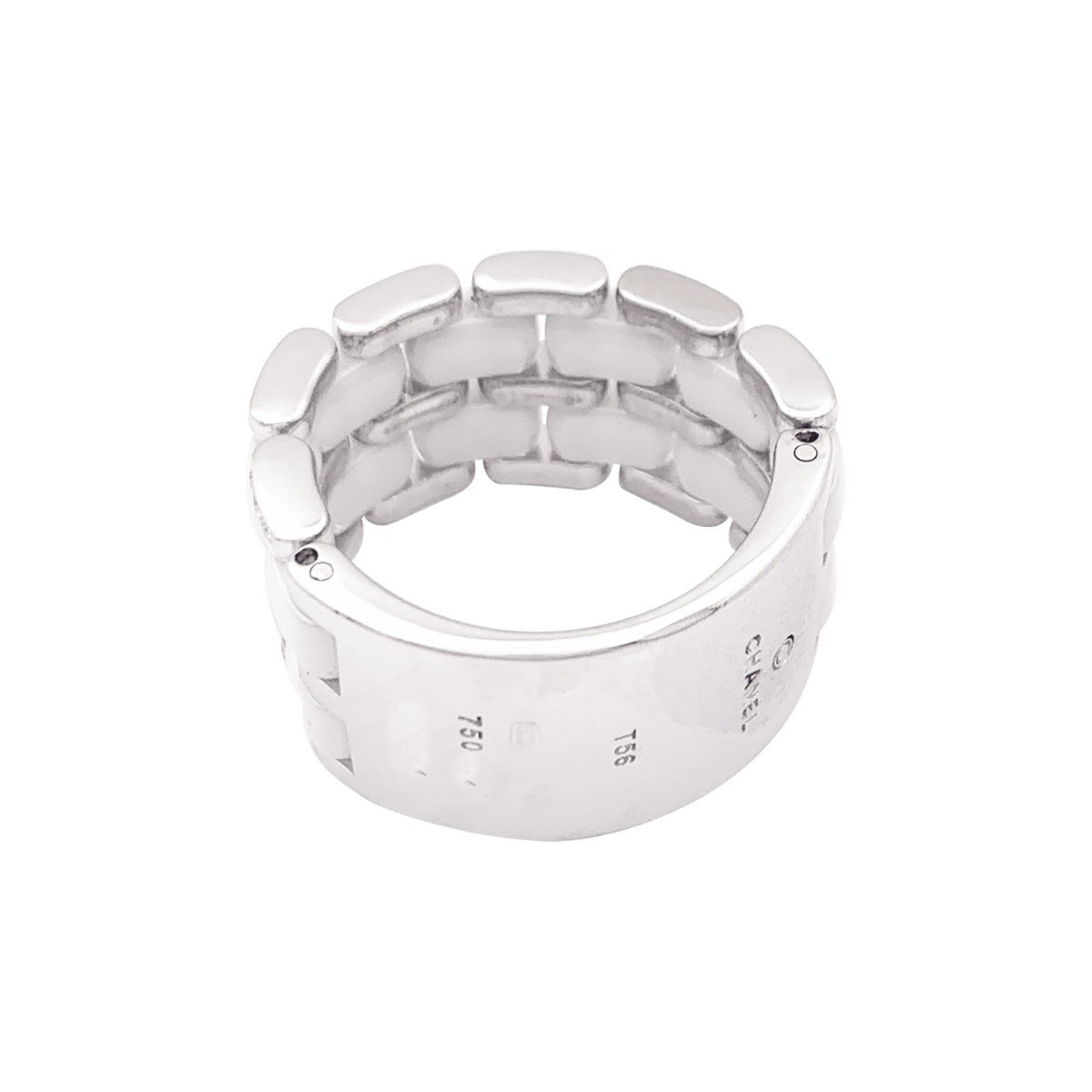 Bague Chanel, "Ultra", or blanc, céramique blanche et diamants. - Maison Eloe