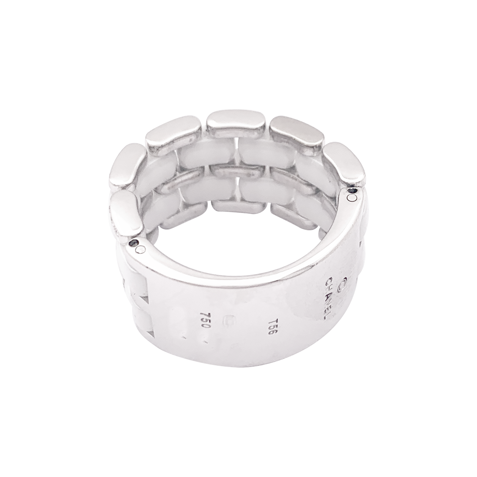 Chanel ring, "Ultra", white gold, white ceramic and diamonds.