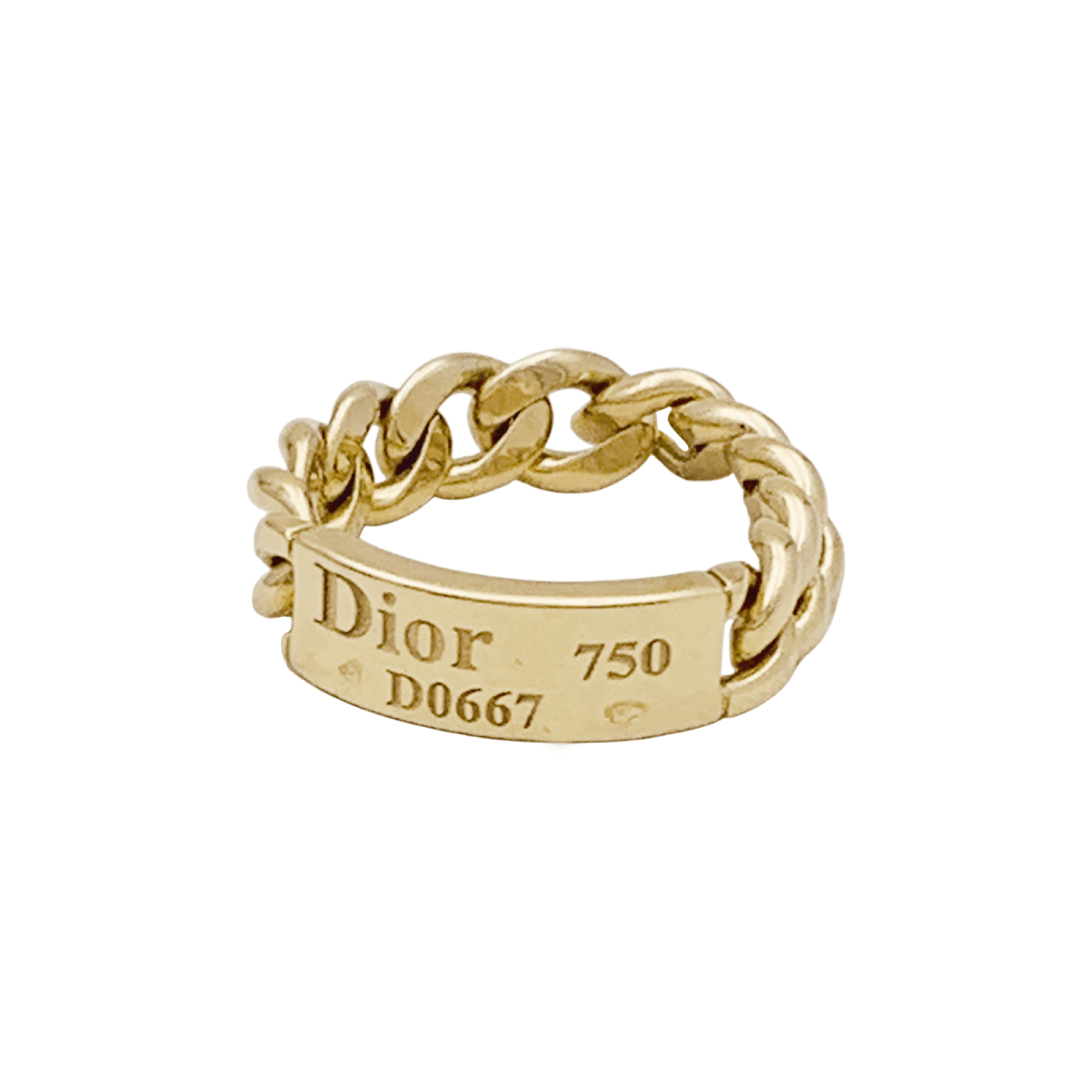 Bague DIOR, "Gourmette" en or jaune. - Maison Eloe