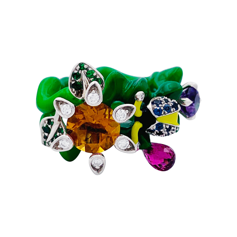 Dior ring, "Milly Carnivora", lacquer, diamonds, colored stones.