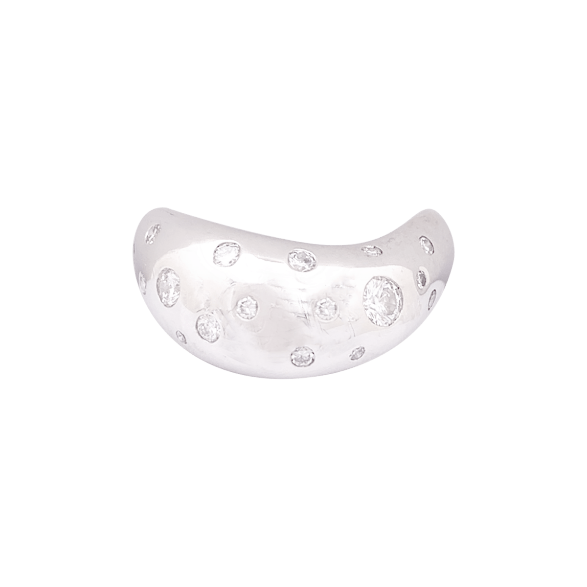 Bague Fred "Mouvementée" or blanc, diamants. - Maison Eloe