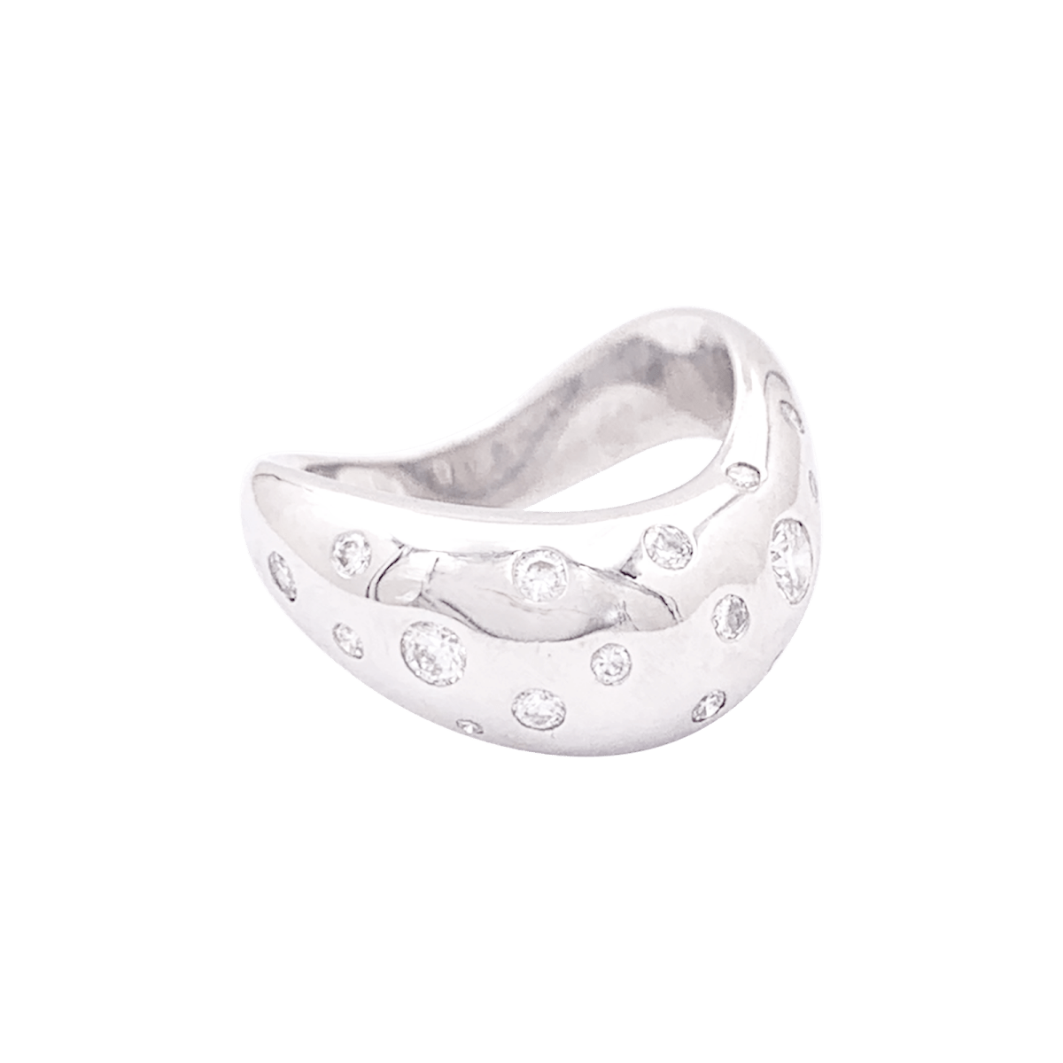 Bague Fred "Mouvementée" or blanc, diamants. - Maison Eloe