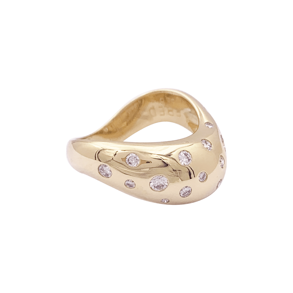 Bague Fred "Mouvementée" or jaune, diamants. - Maison Eloe