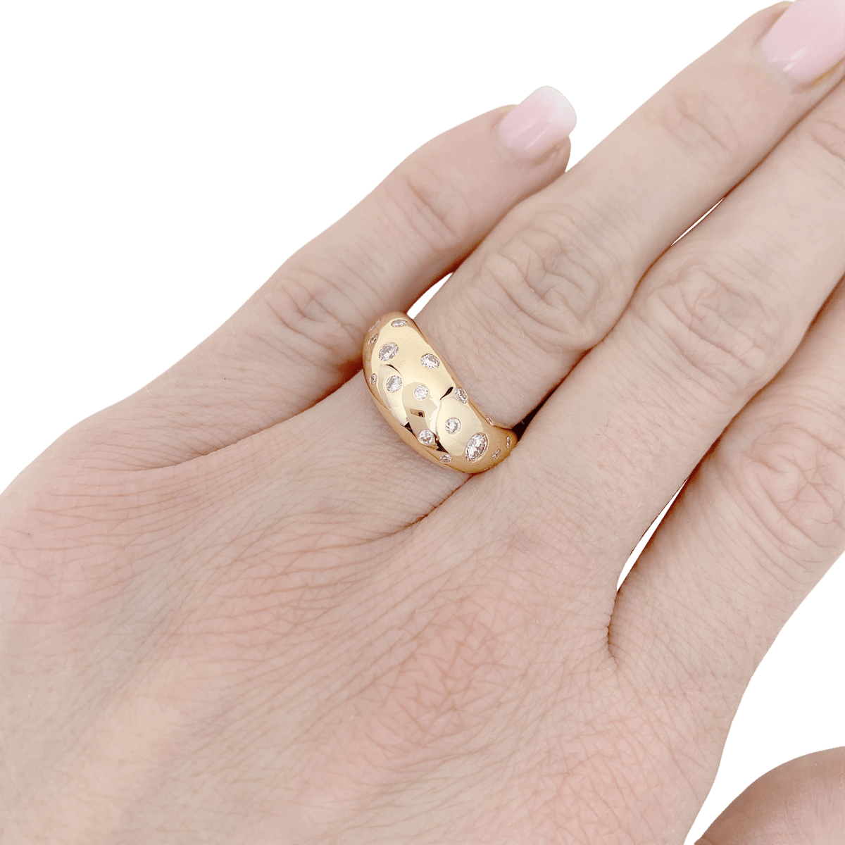 Bague Fred "Mouvementée" or jaune, diamants. - Maison Eloe