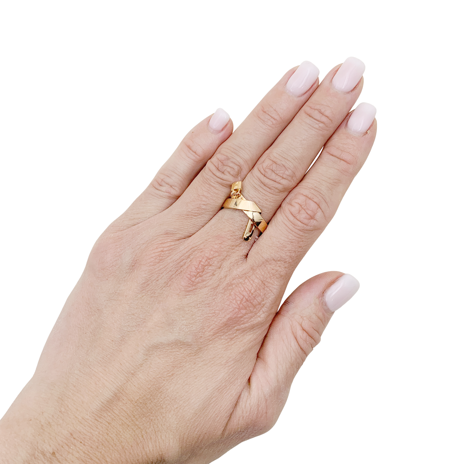 Hermès "Kelly Gavroche" ring in rose gold.