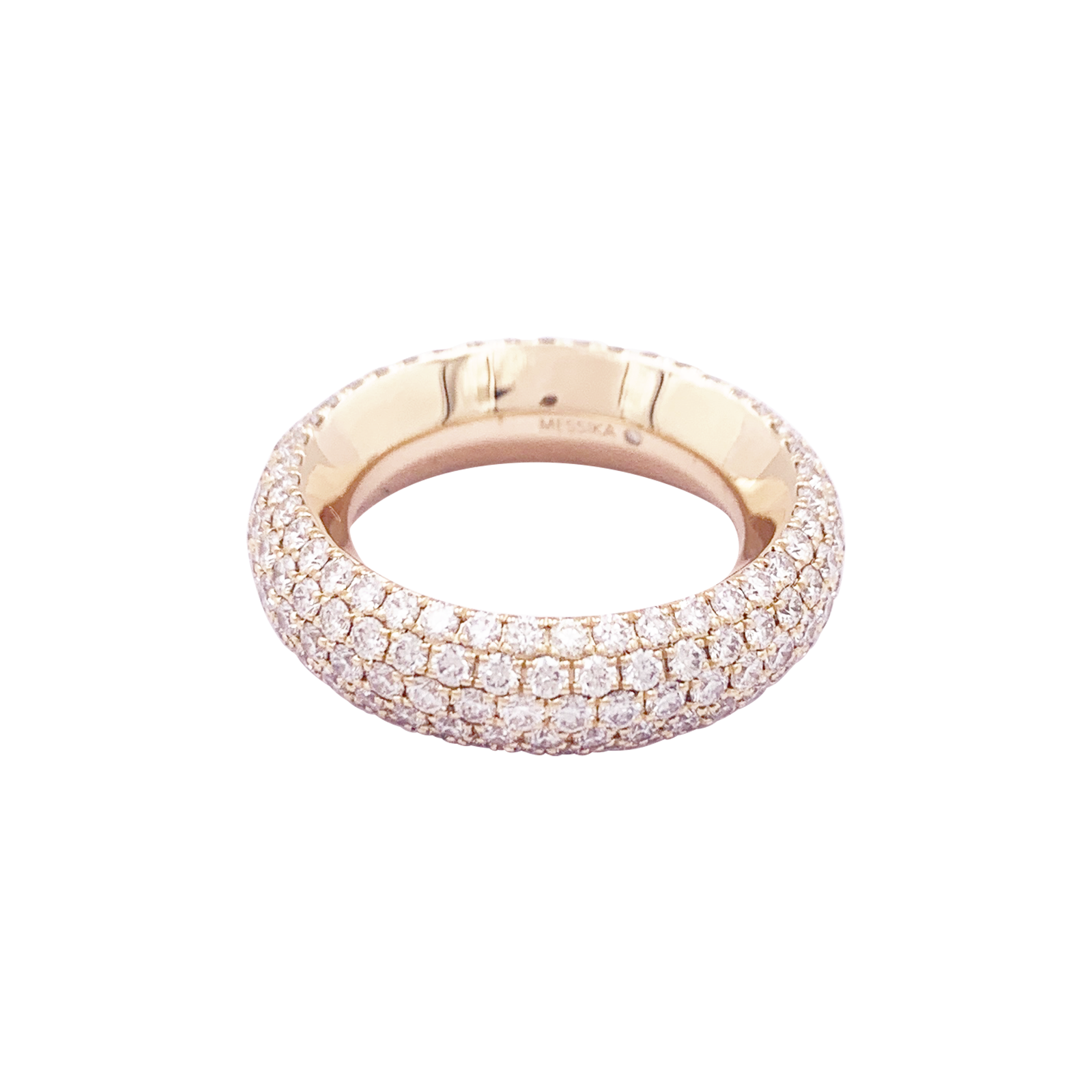 Messika "Divine Enigma" ring in pink gold and diamonds.