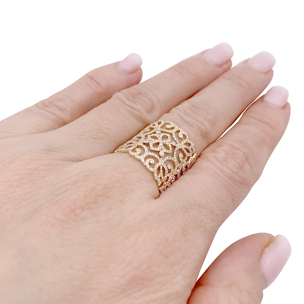 Messika ring, "Eden" rose gold and diamonds.