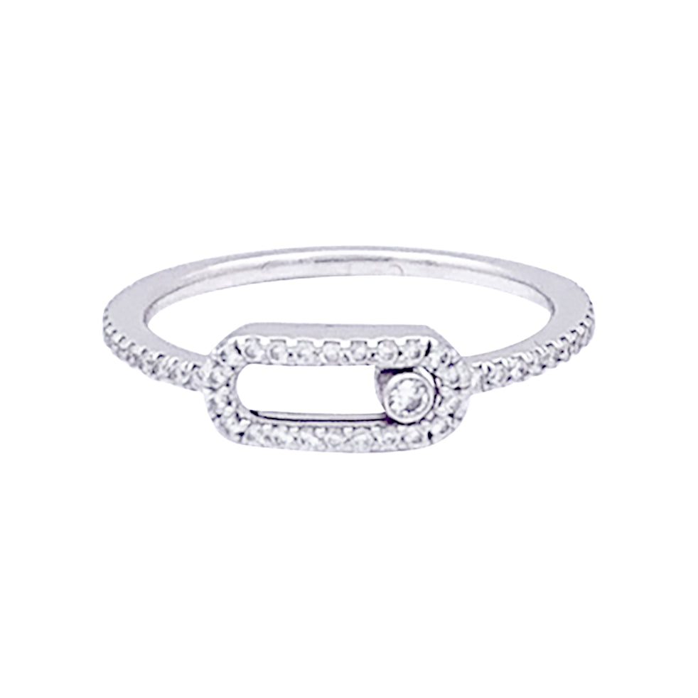 Messika ring, "Move Uno Pavé", white gold and diamonds.