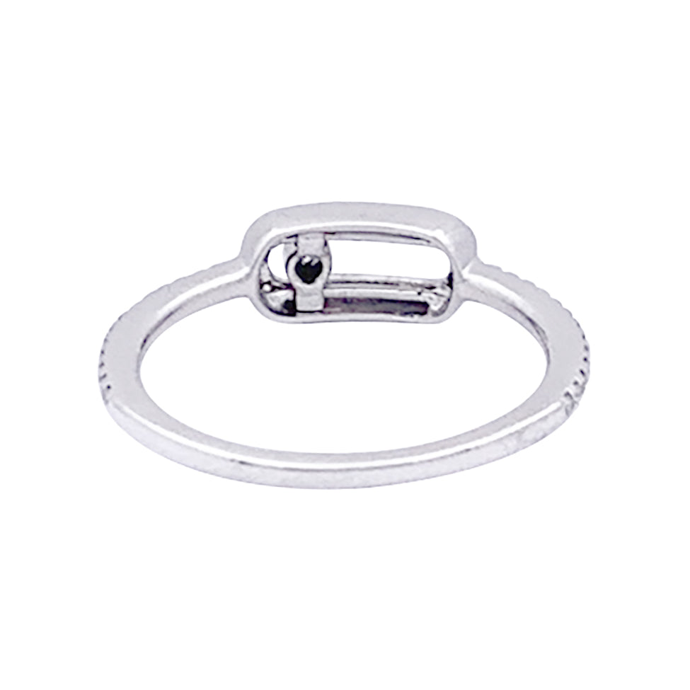 Messika ring, "Move Uno Pavé", white gold and diamonds.