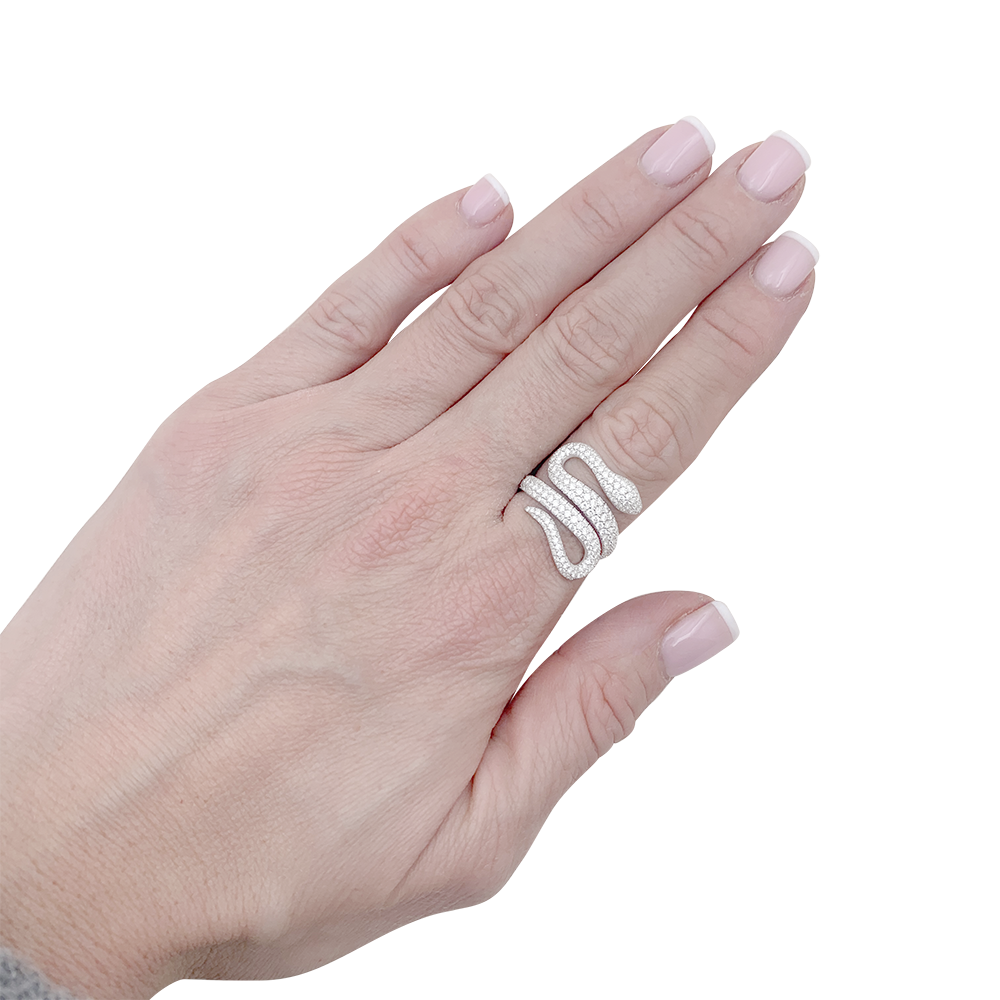 Messika "Snake" ring in white gold and diamonds.