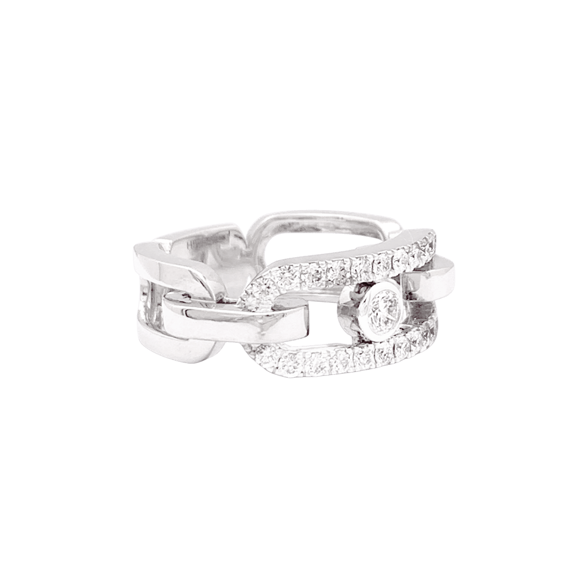Bague Messika, "Move Link", or blanc, diamants. - Maison Eloe