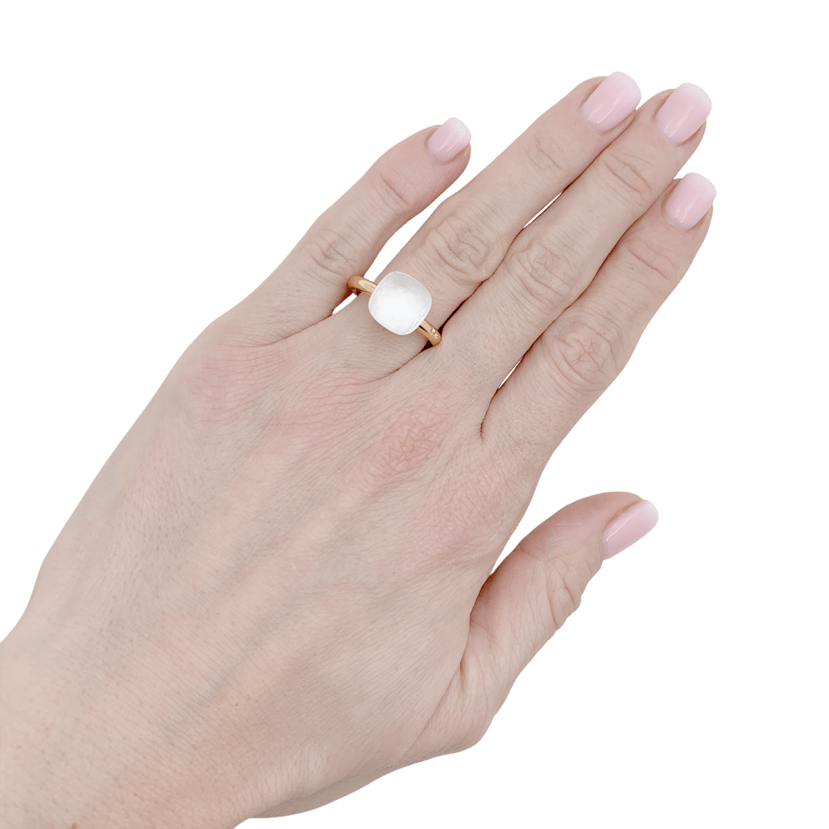 Bague Pomellato, "Nudo Gelé", deux ors, topaze blanche. - Maison Eloe