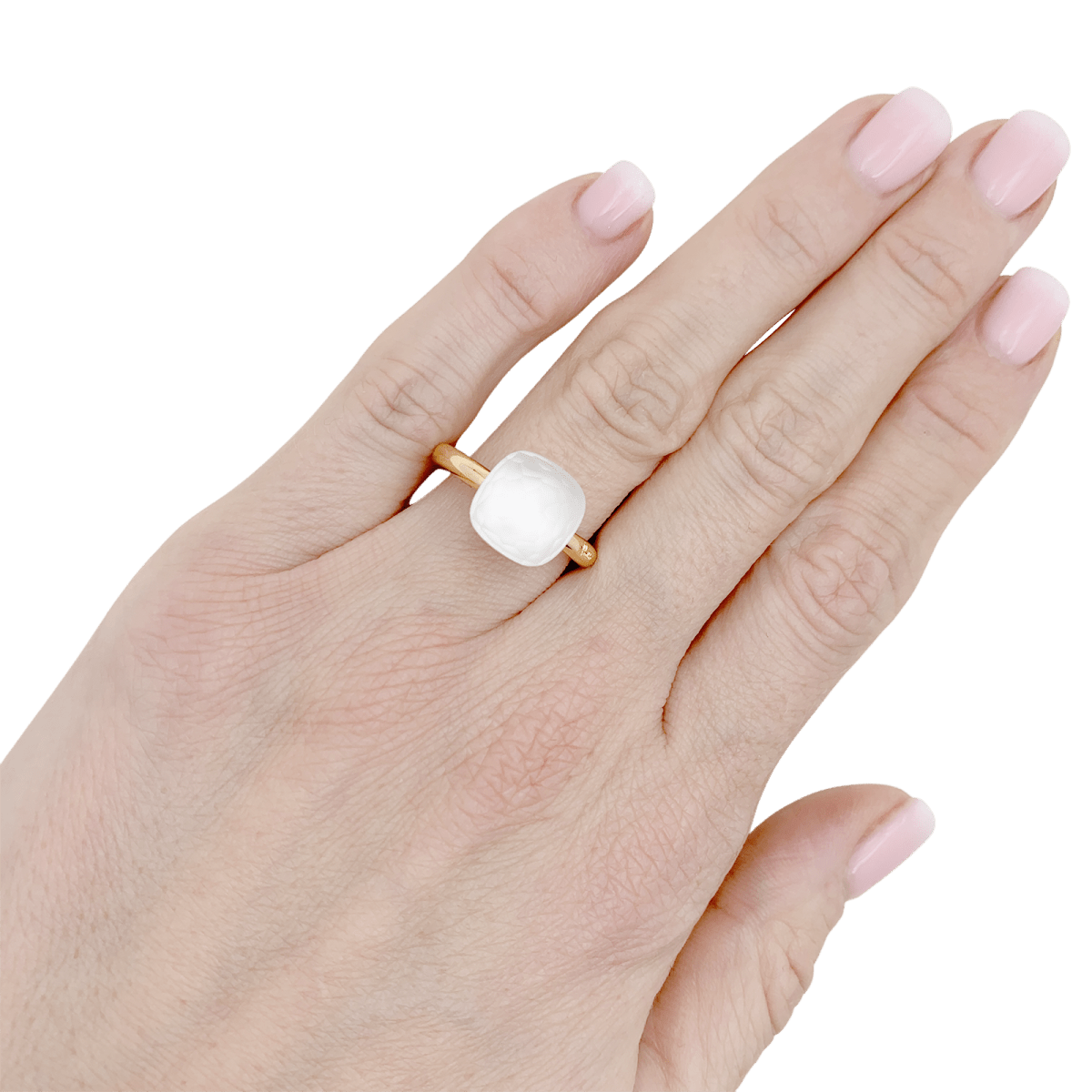Bague Pomellato, "Nudo Gelé", deux ors, topaze blanche. - Maison Eloe