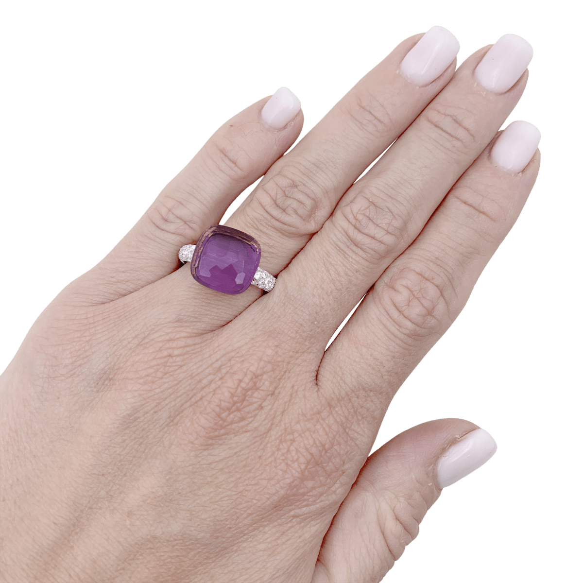Bague Pomellato, "Nudo Maxi", améthyste, diamants, deux ors. - Maison Eloe