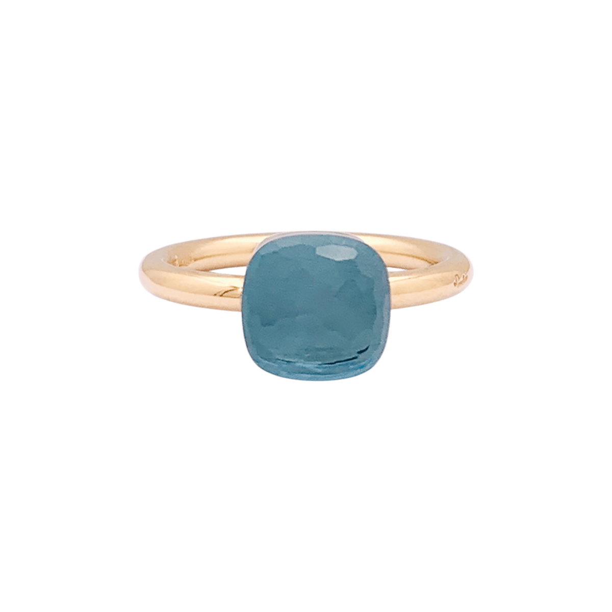 Bague Pomellato, "Nudo Petit", or rose, or blanc, topaze bleue. - Maison Eloe