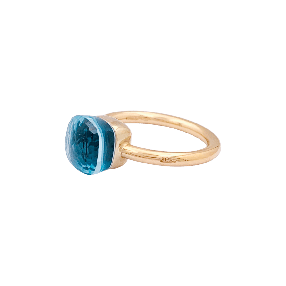 Bague Pomellato, "Nudo Petit", or rose, or blanc, topaze bleue. - Maison Eloe