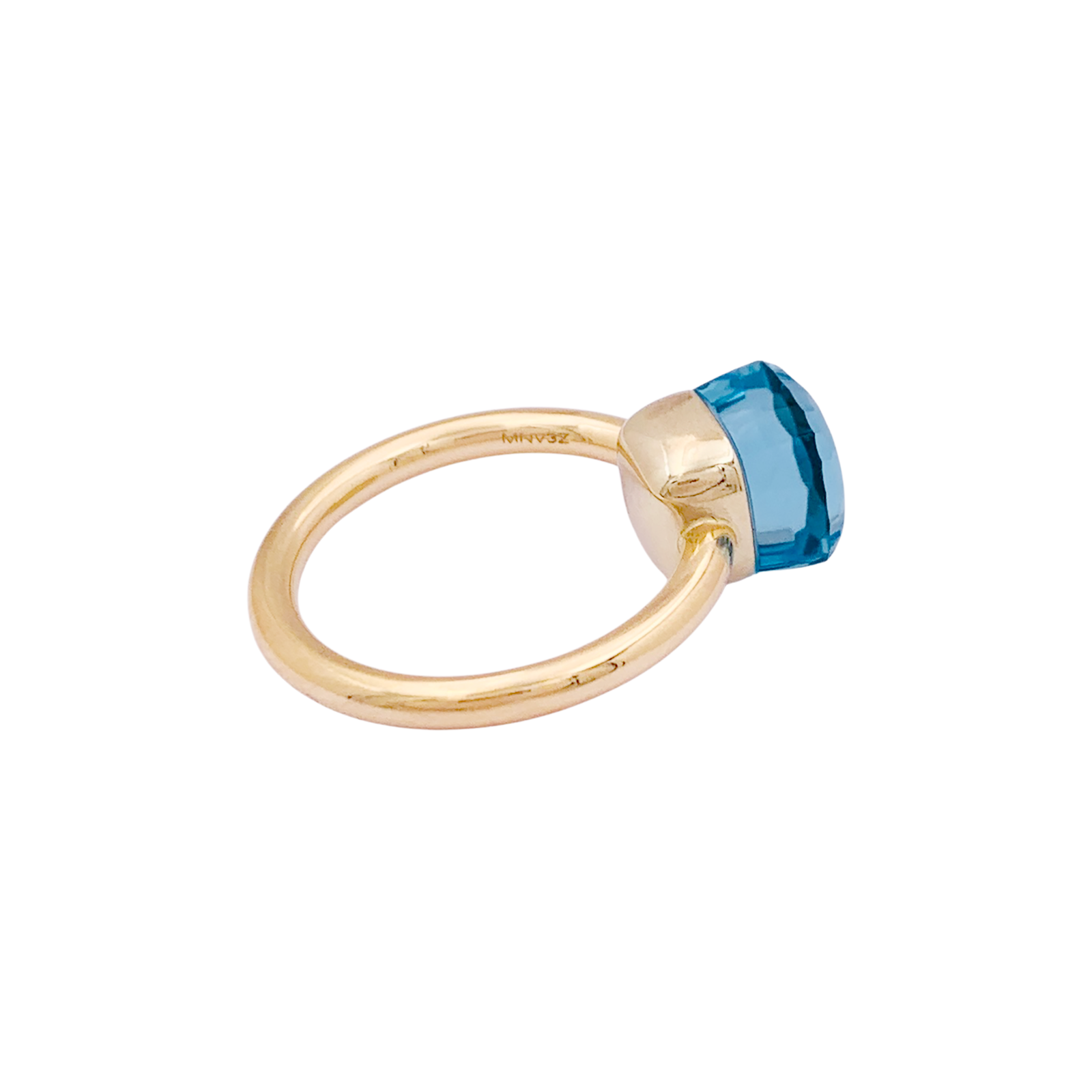 Pomellato ring, "Nudo Petit", rose gold, white gold, blue topaz.