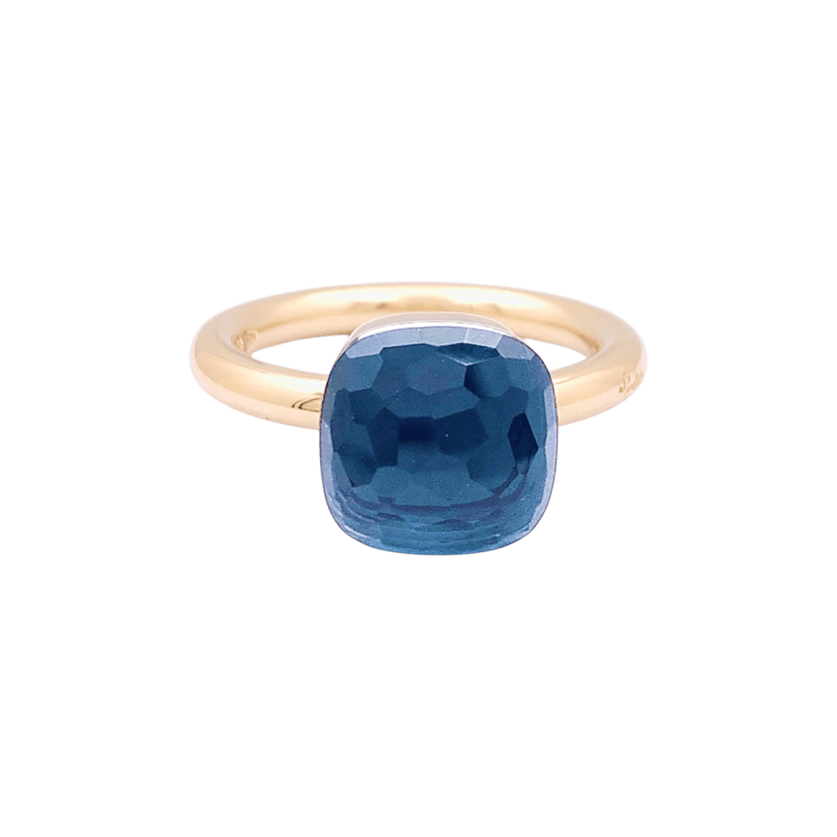 Bague Pomellato, « Nudo Classic», or blanc, or rose, topaze blue London. - Maison Eloe