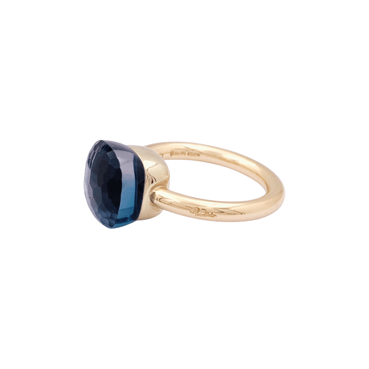 Bague Pomellato, « Nudo Classic», or blanc, or rose, topaze blue London. - Maison Eloe