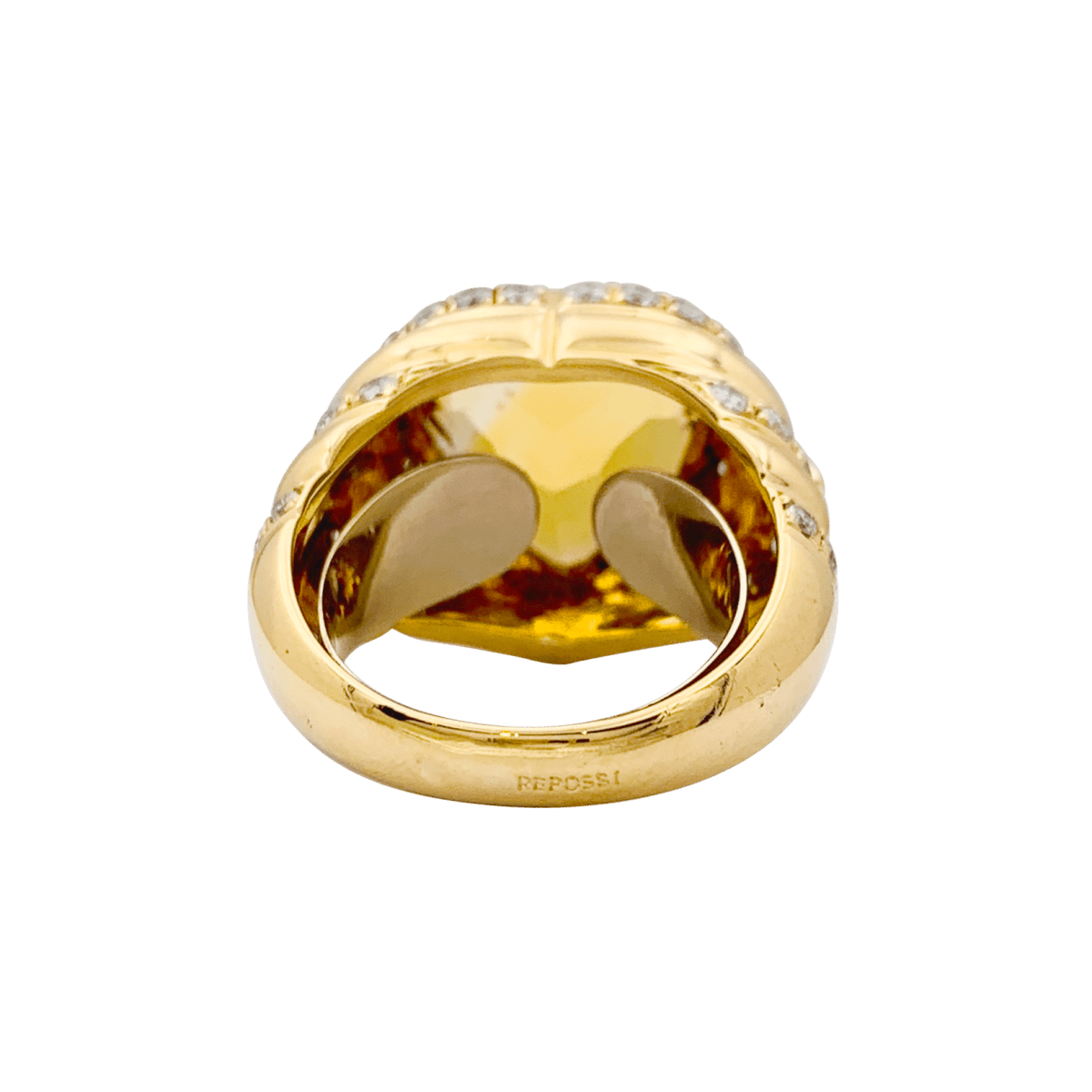 Bague Repossi "Coeur" or jaune, diamants, citrine. - Maison Eloe