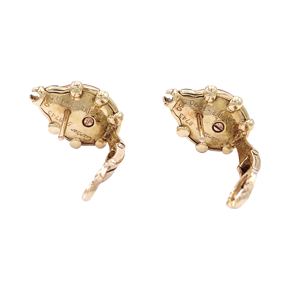 Cartier earrings, "Ladybugs", yellow gold, enamel.