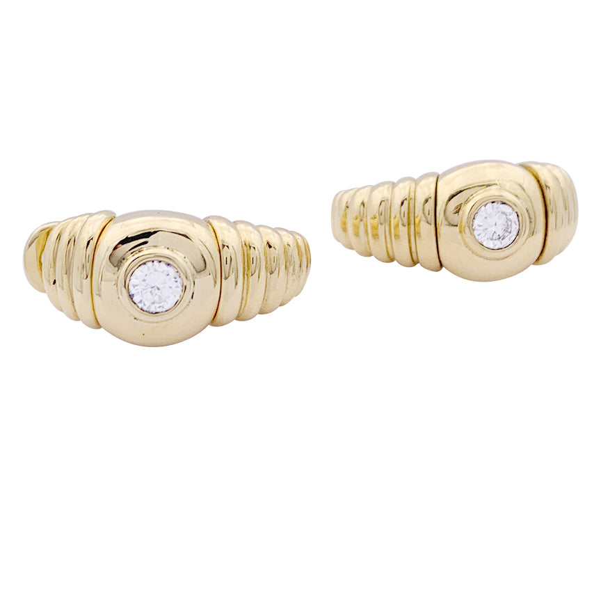 Fred earrings, yellow gold, diamonds.