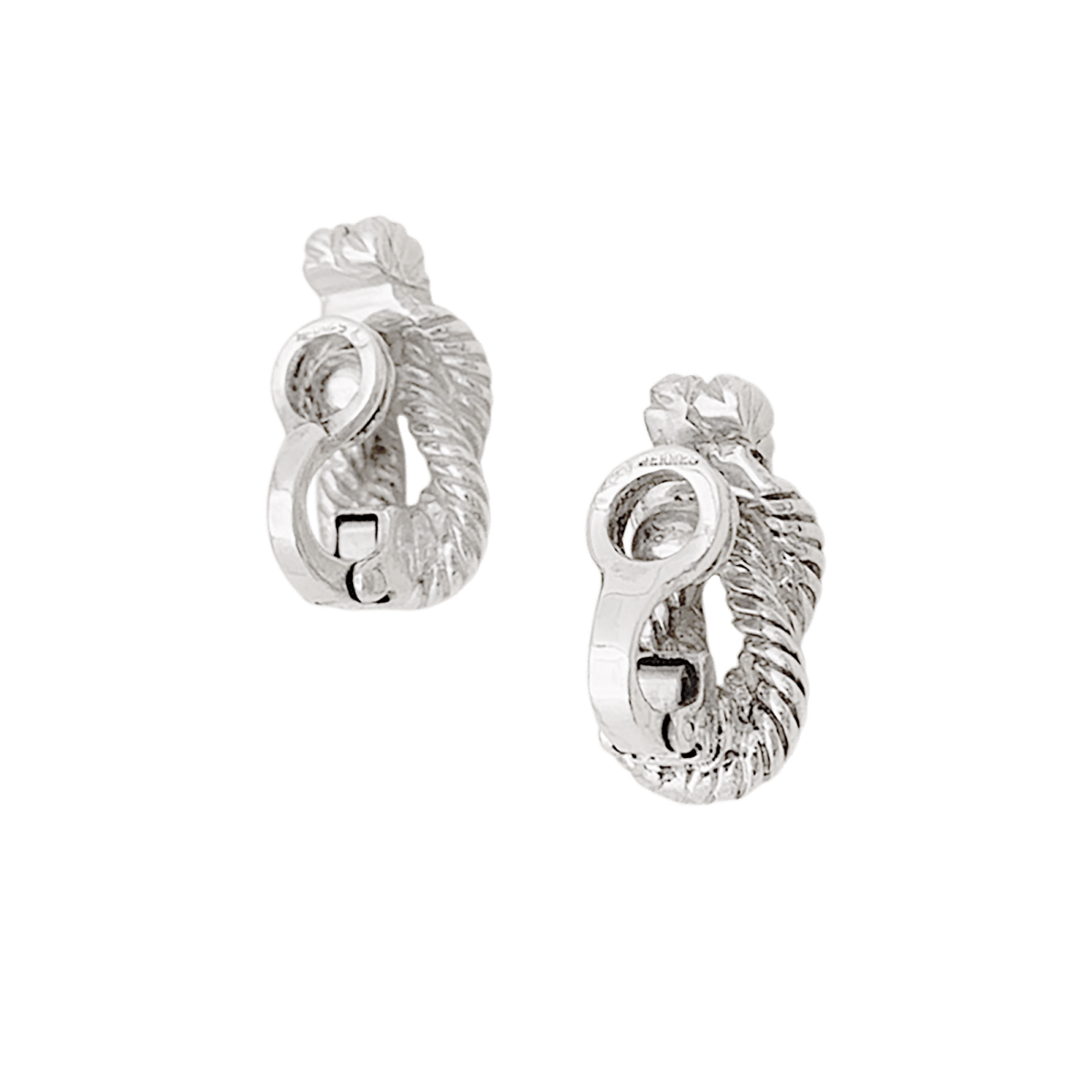 Boucles d'oreilles HERMÈS, "Audierne" en argent. - Maison Eloe