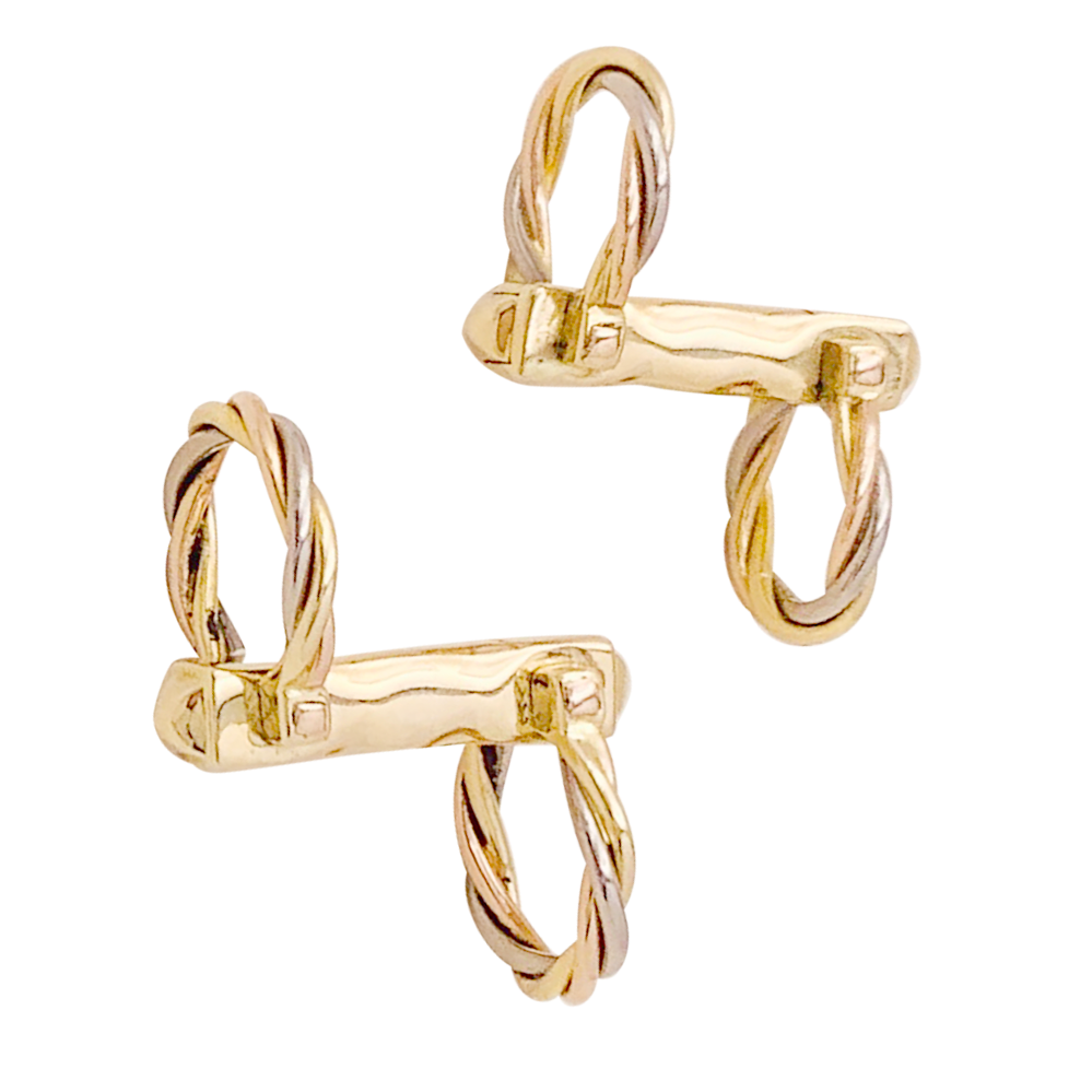 Cartier "Trinity" cufflinks, three golds.
