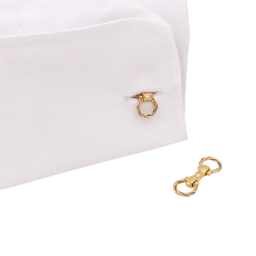Cartier "Trinity" cufflinks, three golds.