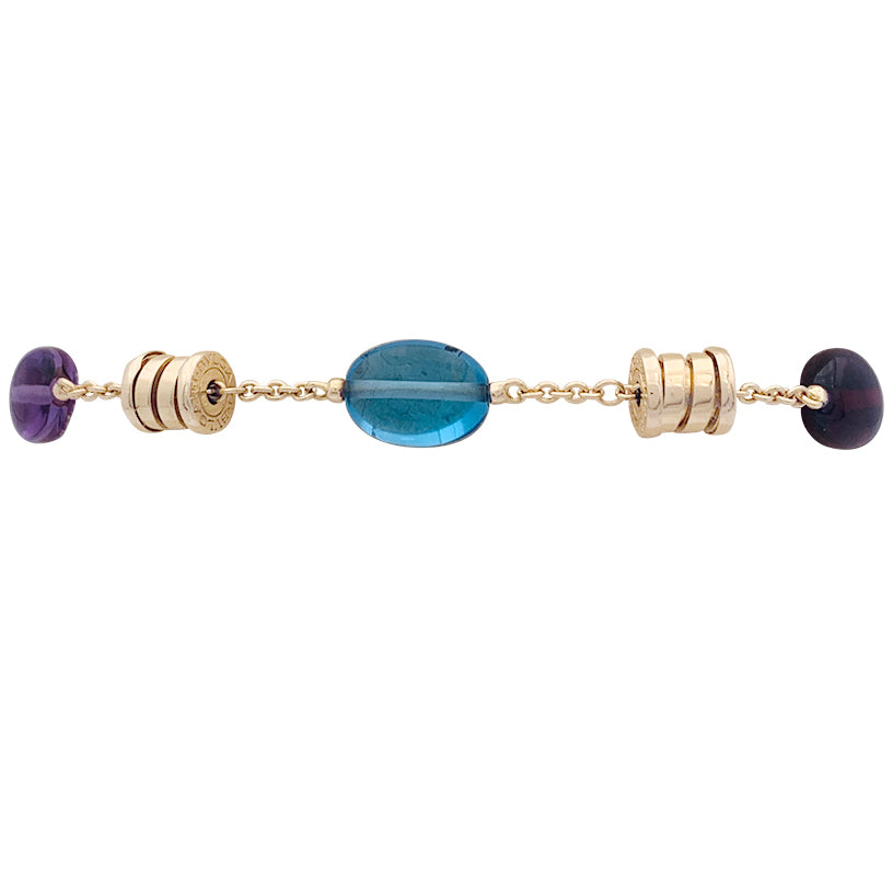 Bulgari "B.zero1" bracelet in yellow gold and colored stones.