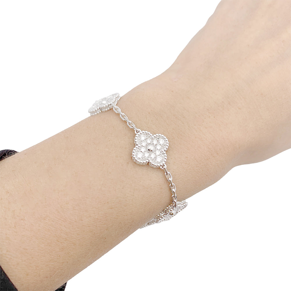 Van Cleef &amp; Arpels bracelet, “Vintage Alhambra”, white gold, diamonds.