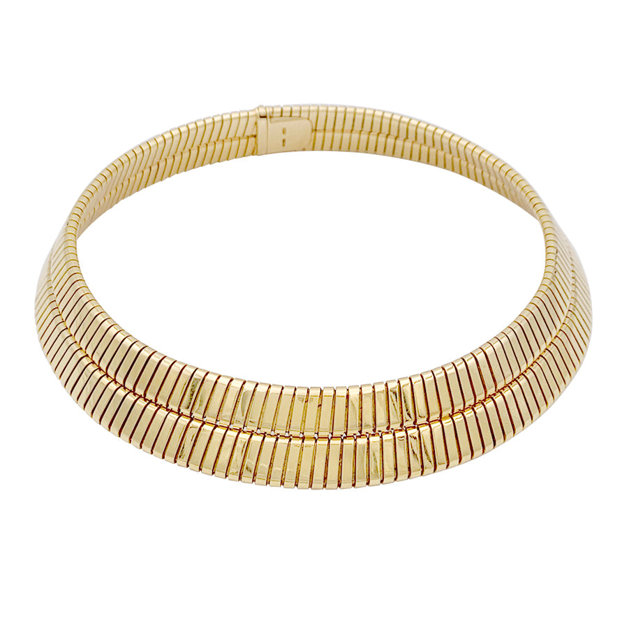 Vintage Bulgari necklace, "Tubogas", yellow gold.