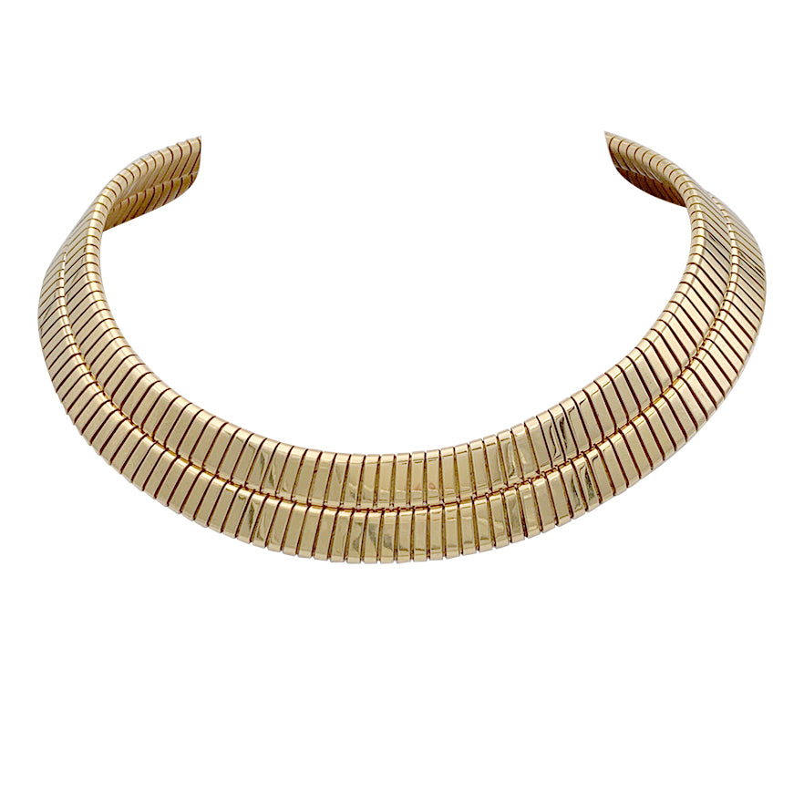 Vintage Bulgari necklace, "Tubogas", yellow gold.