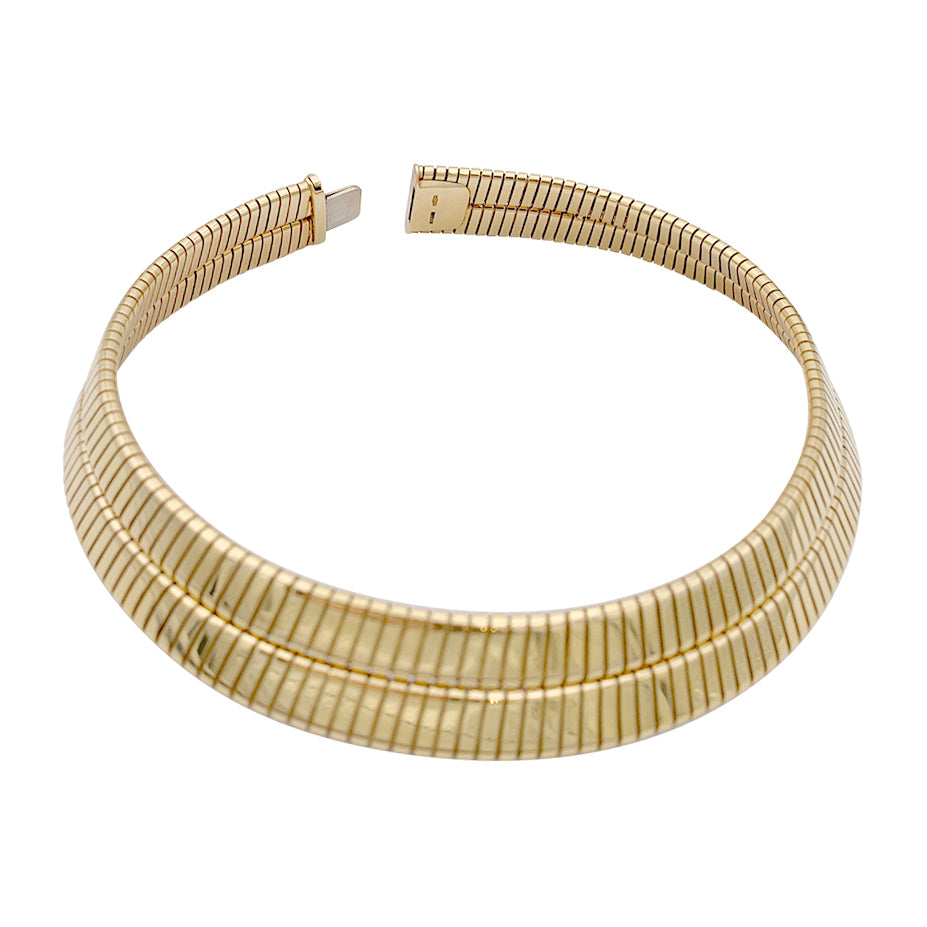 Vintage Bulgari necklace, "Tubogas", yellow gold.