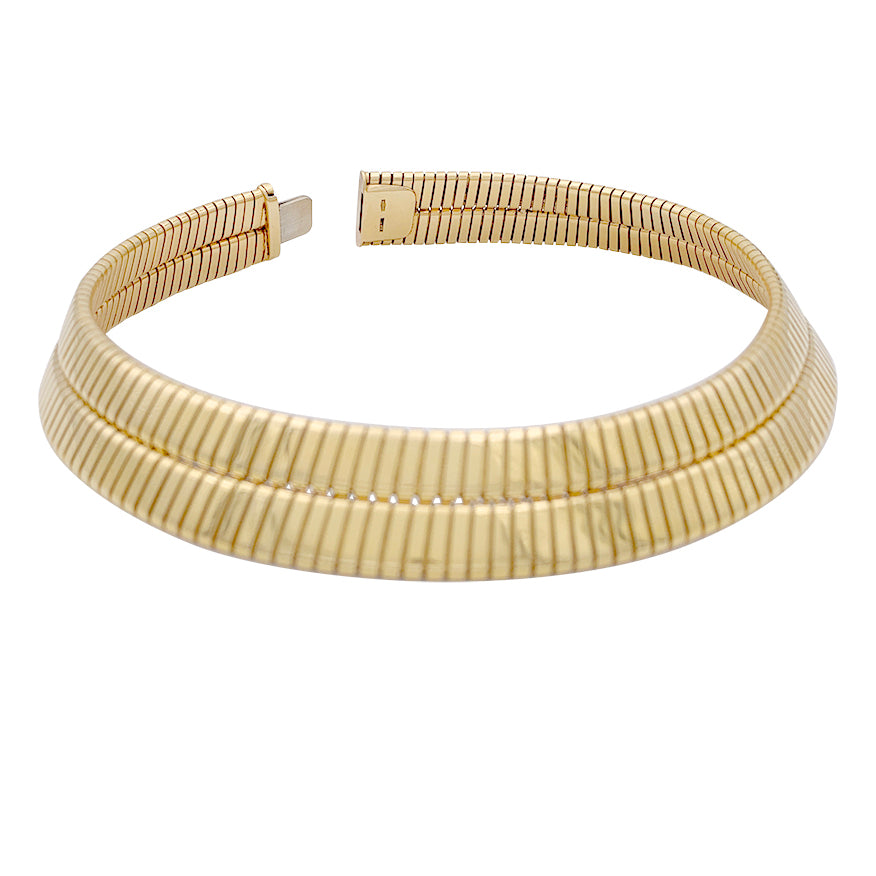Vintage Bulgari necklace, "Tubogas", yellow gold.