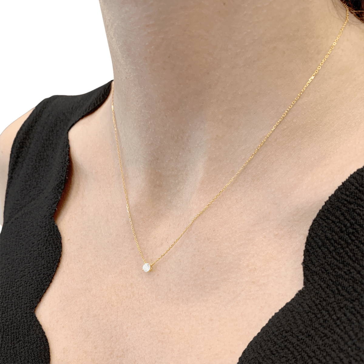 Collier Cartier, "1895", or jaune, diamant 0,24 ct. - Maison Eloe