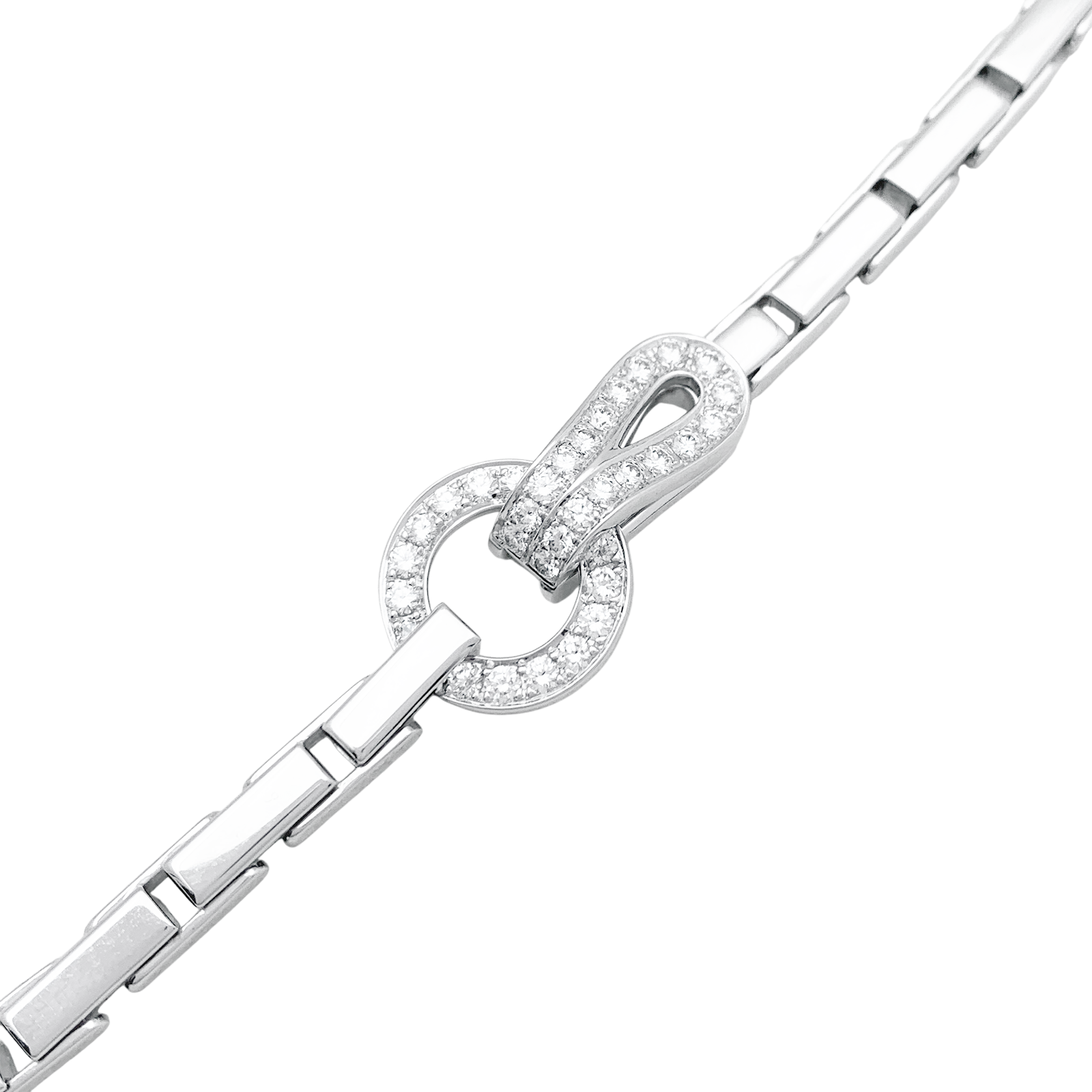Cartier "Agrafe" necklace in white gold and diamonds.