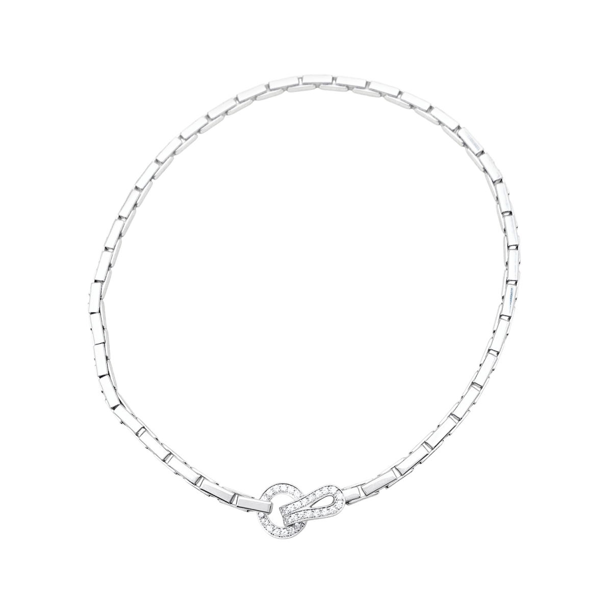 Collier Cartier "Agrafe" en or blanc et diamants. - Maison Eloe