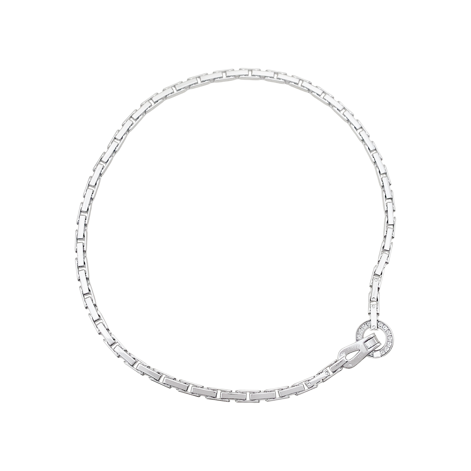 Cartier "Agrafe" necklace in white gold and diamonds.