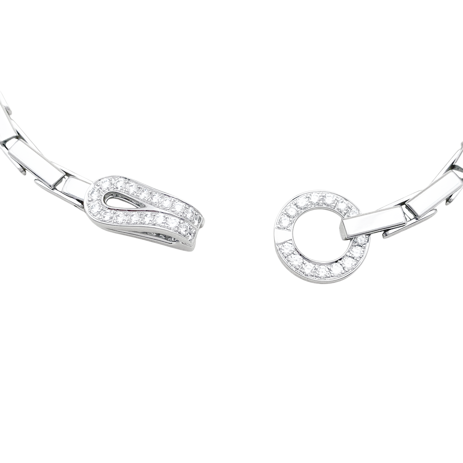 Cartier "Agrafe" necklace in white gold and diamonds.