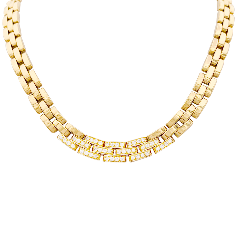 Cartier "Tyrana" necklace, yellow gold, diamonds.