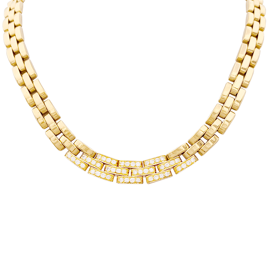 Collier Cartier "Tyrana", or jaune, diamants. - Maison Eloe