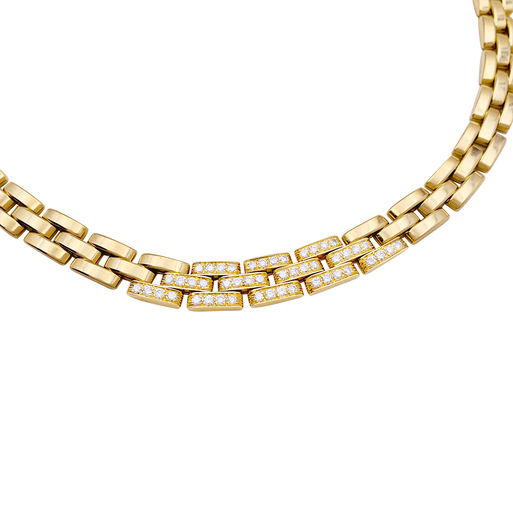 Collier Cartier "Tyrana", or jaune, diamants. - Maison Eloe