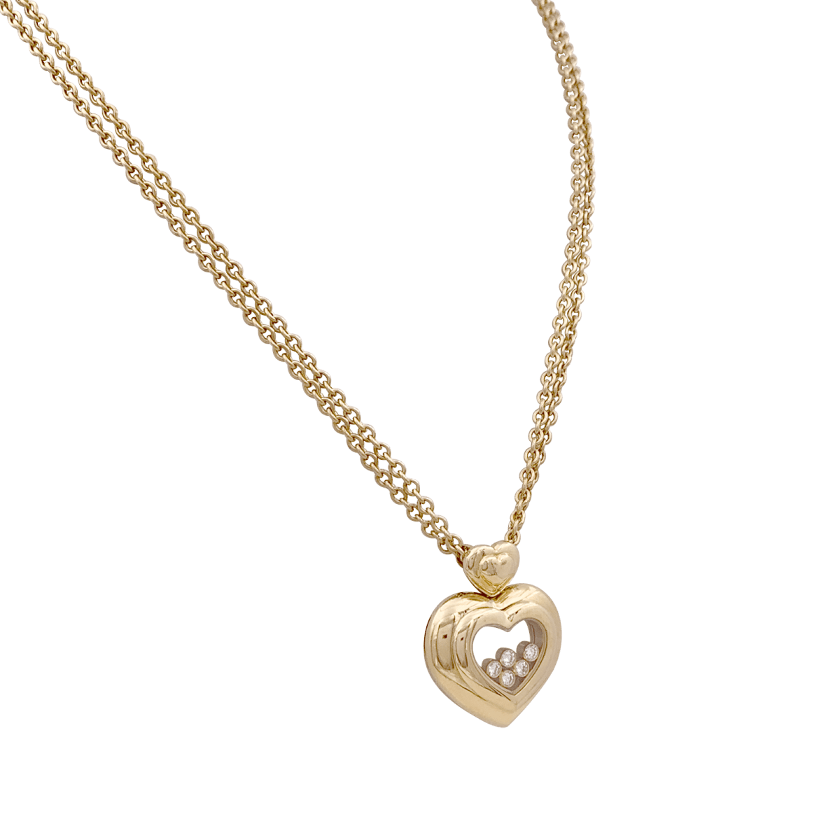 Collier Chopard "Happy Diamonds" or jaune, diamants. - Maison Eloe