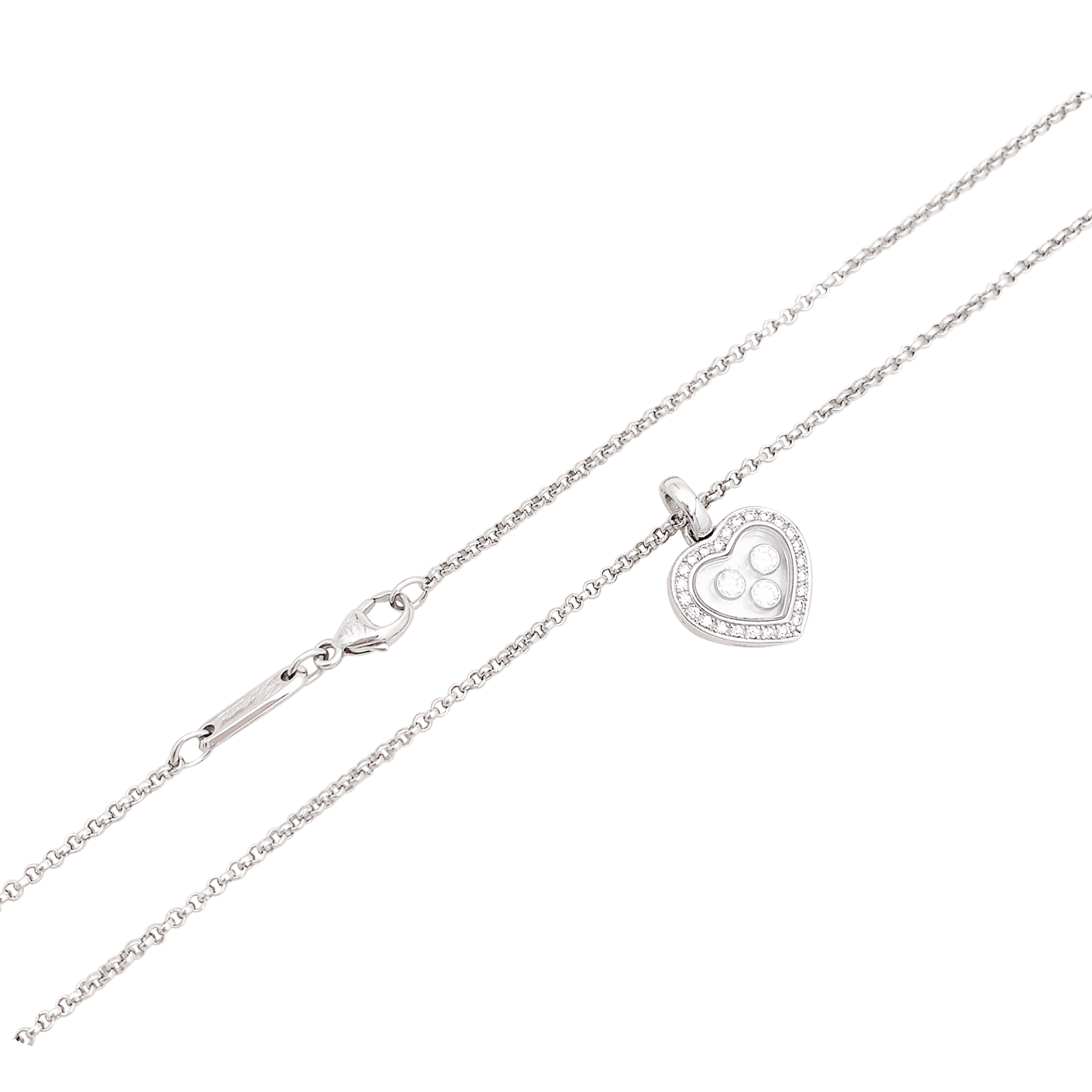 Chopard “Happy Diamonds Icons” necklace in white gold, diamonds.