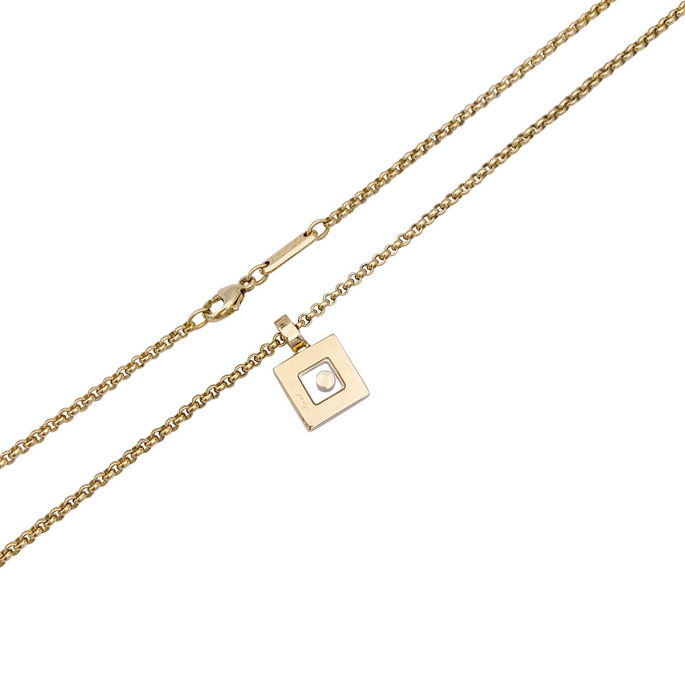 Chopard necklace, "Happy Square Diamond", yellow gold, diamond.