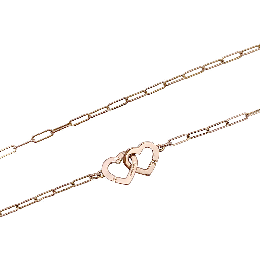 Dinh Van necklace, "Double Hearts R9", rose gold.