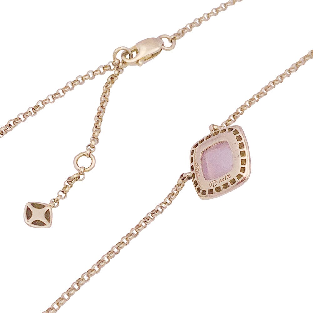 Fred "Sugar Loaf" necklace in rose gold, rose quartz, and diamonds.
