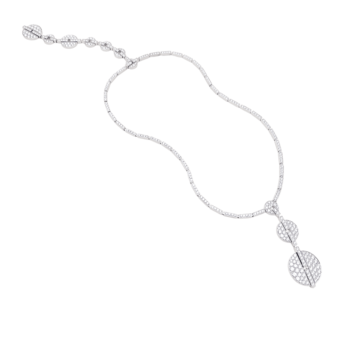 Collier Haute Joaillerie Cartier "Himalia" or blanc, diamants. - Maison Eloe